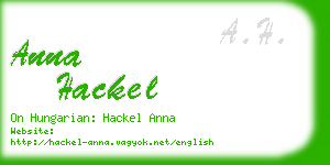 anna hackel business card